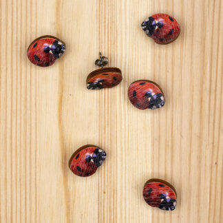 Koivuvaneriset leppäkerttu-korvakorut